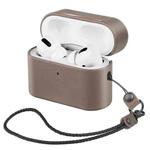 Wireless Earphone Protective Shell Leather Case Split Storage Box For Airpods Pro(Gray)