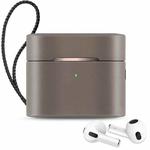 Wireless Earphone Protective Shell Leather Case Split Storage Box For Airpods 3(Gray)