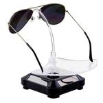 Solar 360 Degree Rotating Turntable Colorful Lights Glasses Display Stand(Black)