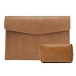 PU Leather Litchi Pattern Sleeve Case For 14 Inch Laptop, Style: Liner Bag + Power Bag  (Light Brown)
