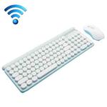 LANGTU LT400 Punk Keycap Wireless Keyboard Mouse Set, Style:Battery Version(White Green)