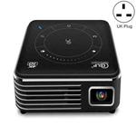 P11 4K HD DLP Mini 3D Projector 4G + 32G Smart Micro Convenient Projector, Style:UK Plug(Black)