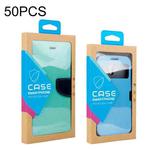 50 PCS Kraft Paper Phone Case Leather Case Packaging Box, Size: S 4.7 Inch(Blue)