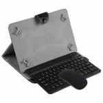 YS-001 9.7-10.1 Inch Tablets Phones Universal Mini Wireless Bluetooth Keyboard, Style:with Bluetooth Mouse + Leather Tablet Case(Black)