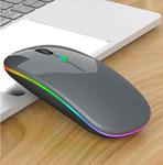 3 Keys RGB Backlit Silent Bluetooth Wireless Dual Mode Mouse (Grey)