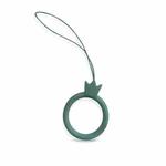 10pcs Crown Model Finger Ring Silicone Cell Phone Lanyard U Disk Rope(Dark Green)