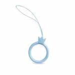 10pcs Crown Model Finger Ring Silicone Cell Phone Lanyard U Disk Rope(Sky Blue)