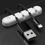 5 PCS 4 Holes Bear Silicone Desktop Data Cable Organizing And Fixing Device(White)
