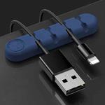 5 PCS 4 Holes Bear Silicone Desktop Data Cable Organizing And Fixing Device(Dark Blue)