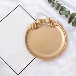 Vintage Resin Made Old Jewelry Earrings Tray Decorative Ornaments Photo Props, Style:Round(Gold)