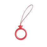 10pcs Pentagram Finger Ring Silicone Cell Phone Lanyard U Disk Rope(Camellia Red)