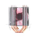 Desktop Computer 6 Copper Tube CPU Radiator Super Quiet Red Light 3-pin Single Fan