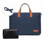 For MacBook 15.6-16.1 Inches MAHOO 10188 Ultra-Thin Hand Computer Bag Messenger Laptop Bag, Color:Dark Blue+Black PU Power Bag