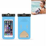 5 PCS  Suitable For Mobile Phones Under 6 Inches Mobile Phone Waterproof Bag With Armband And Compass(Light Blue)