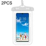2 PCS Transparent Waterproof Cell Phone Case Swimming Cell Phone Bag White
