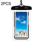 2 PCS Transparent Waterproof Cell Phone Case Swimming Cell Phone Bag Black