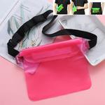 5 PCS  Three-layer Sealed PVC Waterproof Waist Bag Drifting Waterproof Bag(Pink)