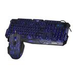 HXSJ J60 Crack Three-color Backlit Keyboard And Colorful Backlit Mouse Set(English Keyboard + Cracked Mouse)