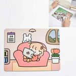 5 PCS Creative Cute Cartoon Rabbit Girl Mouse Pad Laptop Student Mouse Pad(Sofa)