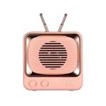 DW02 TV Shape Retro Bluetooth Wireless Speaker Mini Portable Card Audio(Pink)
