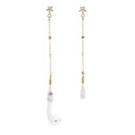 2 PCS Bluetooth Headset Anti-lost Ear Chain Wild Pearl Zircon Flower Chain Earrings(Golden)
