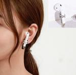 2 PCS Anti-lost Earrings Fashion Titanium Steel Color-preserving Earrings For AirPods & Wireless Earphones Universal(Pearl)