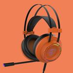 Ajazz DHG160 Computer Gaming Headset Head-mounted Game 7.1-channel Listening to the Sound Super Bass with Wheat(Orange)