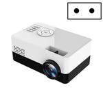 S261/J16 Home Mini HD 1080P Portable LED Projector, Support TF Card / AV / U Disk, Plug Specification:EU Plug(White Black)
