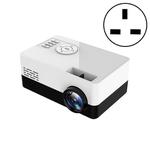 S261/J16 Home Mini HD 1080P Portable LED Projector, Support TF Card / AV / U Disk, Plug Specification:UK Plug(White Black)