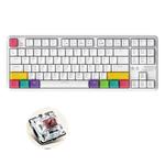 Ajazz K870T 87-keys Wired Bluetooth + Type-C Rechargeable Mechanical Keyboard  Mini RGB Backlit Keyboard, Cable Length: 1.6m(Tea Shaft)