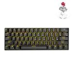 RK61 61 Keys Bluetooth / 2.4G Wireless / USB Wired Three Modes Tablet Mobile Gaming Mechanical Keyboard, Cable Length: 1.5m, Style:Red Shaft(Black)