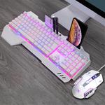 618 Internet Cafe Game Manipulator Keyboard and Mouse Set, Cable Length: 1.6m(Silver White)