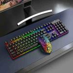 ZIYOULANG T3 Wireless Charging Gaming Lighted Keyboard and Mouse Set(Black Rainbow Light)