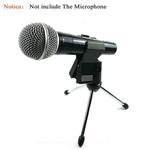 Microphone Stand Adjustable Microphone Stand Foldable Mic Clamp Clip Holder Stand Metal Tripod(Black)