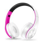 LPT660 Foldable Stereo Bluetooth Headset MP3 Player, Support 32GB TF Card & 3.5mm AUX(White Rose)