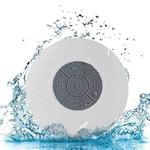 Mini Portable Subwoofer Shower Wireless Waterproof Bluetooth Speaker Handsfree Receive Call Music Suction Mic for iPhone Samsung(White)