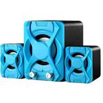 Wired Computer Speaker Subwoofer Stereo Bass USB 2.1 Speaker 3D Atmosphere PC Portable Speakers for Laptop Notebook Computer(blue)