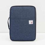 Multi-functional A4 Document Bags Portable Waterproof Oxford Cloth Storage Bag for Notebooks，Size: 33cm*24*3.5cm(Dark Blue)