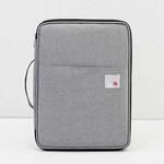 Multi-functional A4 Document Bags Portable Waterproof Oxford Cloth Storage Bag for Notebooks，Size: 33cm*24*3.5cm(Light Gray)
