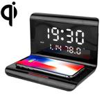 RT1 10W QI Universal Multi-function Mobile Phone Wireless Charger with Alarm Clock & Time / Calendar / Temperature Display(Black)