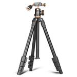 Q160s 4-Section Folding Legs Live Broadcast Aluminum Alloy Tripod Mount with Damping Tripod Ball-Head