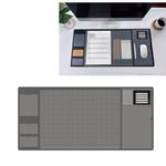 Retro Multifunctional Business Office Home Computer Desk Pad PU Mouse Pad(Gray)