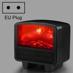 Home Office Small 3d Flame Desktop Fireplace Heater, Plug Type:EU Plug(Black)