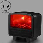 Home Office Small 3d Flame Desktop Fireplace Heater, Plug Type:AU Plug(Black)