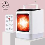 Desktop Heater With Cooling And Heating Dual Purpose Heater With Colorful Night Light Function, Style: With Remote Control, Plug Type:UK Plug