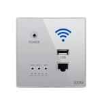 86 Type Through Wall AP Panel 300M Hotel Wall Relay Intelligent Wireless Socket Router With USB(Gray)