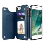 For iPhone XR Retro PU Leather Case Multi Card Holders Phone Case(Blue)