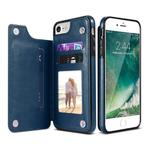 For iPhone XS Retro PU Leather Case Multi Card Holders Phone Cases(Blue)