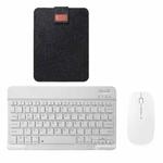 YS-001 7-8 inch Tablet Phones Universal Mini Wireless Bluetooth Keyboard, Style:with Bluetooth Mouse + Storage Bag(White)
