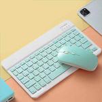Universal Ultra-Thin Portable Bluetooth Keyboard and Mouse Set For Tablet Phones, Size:10 inch(Green Keyboard + Green Mouse)